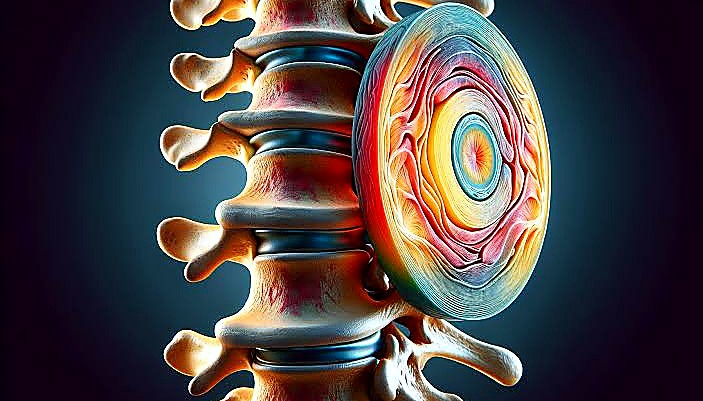 Discseel Procedure. Intervertebral disc cross-section.